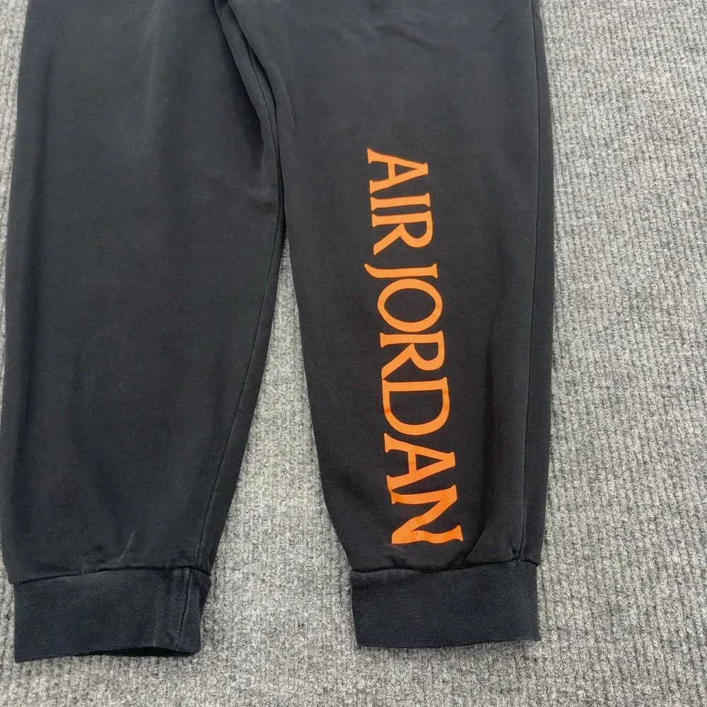 Jordan Nike Sweatpants Mens L Black Cotton Fleece Graphic Logo Joggers Sporty